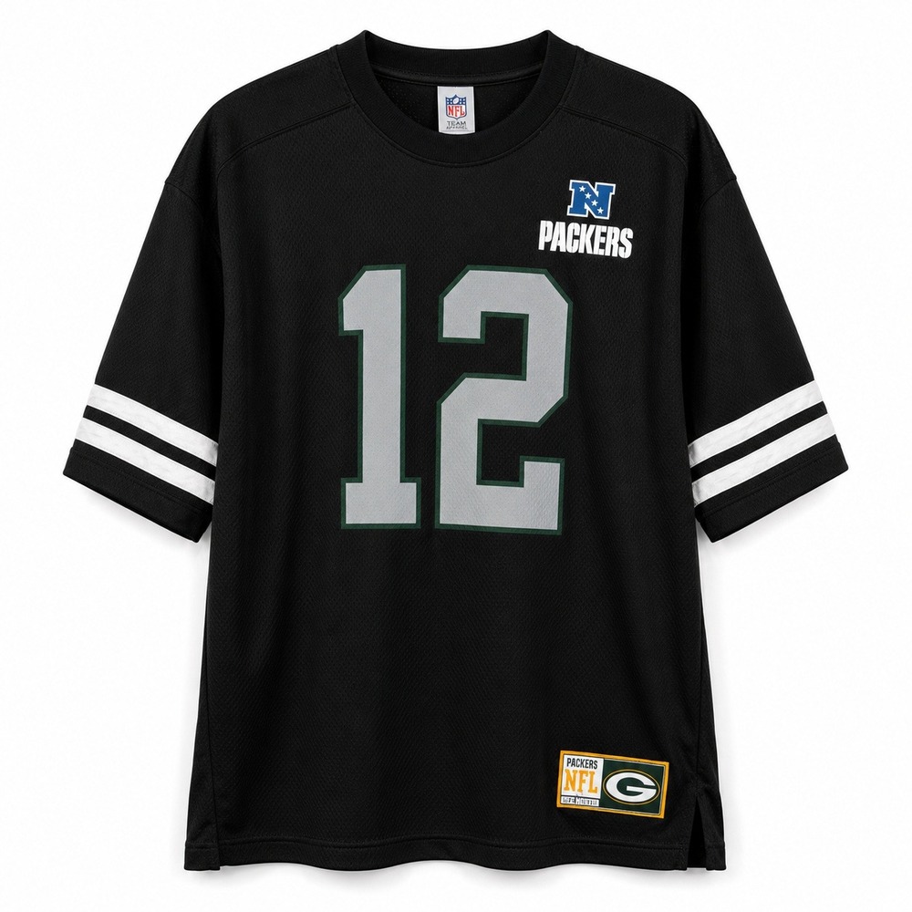 NFL Team Apparel‎ Green Bay Packers Aaron Rodgers 12 Black Jersey Mens XL